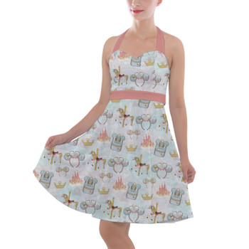 Halter Vintage Style Dress - Main Attraction Disney Carousel