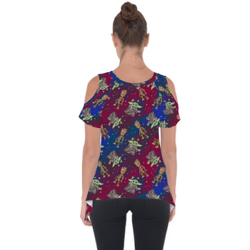 Cold Shoulder Tunic Top - Groot & Grogu