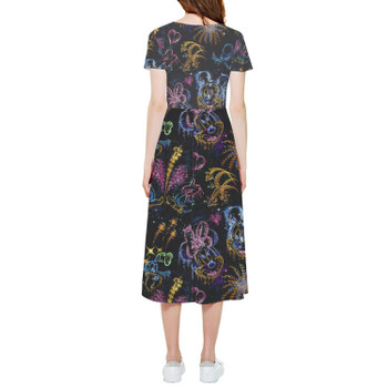 High Low Midi Dress - Mickey and Minnie's Love in the Sky