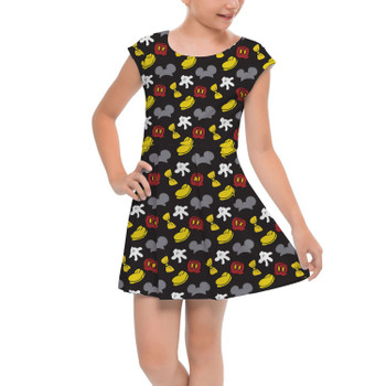 Girls Cap Sleeve Pleated Dress - Dress Like Mickey