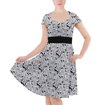 Sweetheart Midi Dress - Comic Book Mickey Mouse & Friends