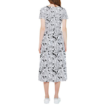 High Low Midi Dress - Comic Book Mickey Mouse & Friends