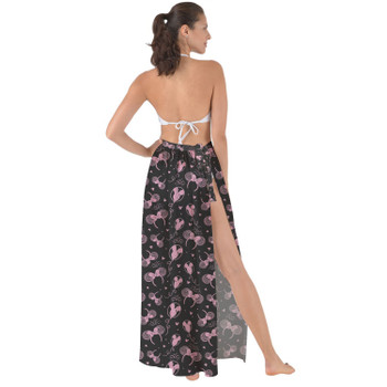 Maxi Sarong Skirt - Pink Glitter Minnie Ears and Mickey Balloons