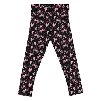 Girls' Leggings - Pink Glitter Minnie Ears and Mickey Balloons