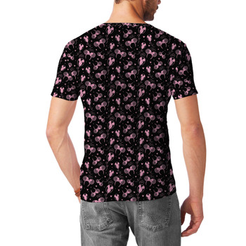 Men's Sport Mesh T-Shirt - Pink Glitter Minnie Ears and Mickey Balloons