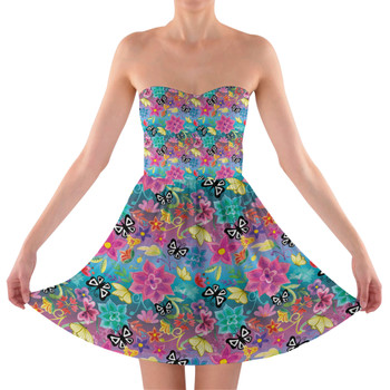 Sweetheart Strapless Skater Dress - Encanto's Mirabel