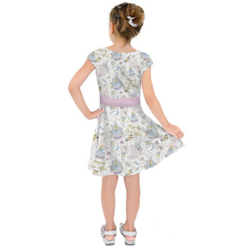 Girls Short Sleeve Skater Dress - Happily Ever After Disney Weddings Inspired