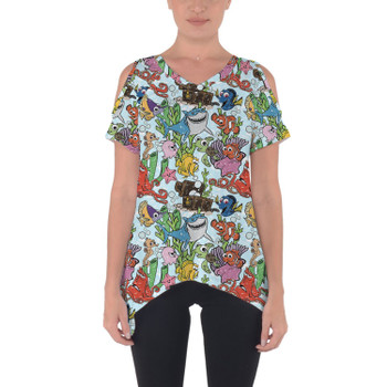 Cold Shoulder Tunic Top - Fish Are Friends Nemo Inspired