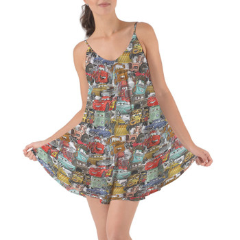 Beach Cover Up Dress - Pixar Cars Sketched