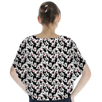 Batwing Chiffon Top - Many Faces of Mickey Mouse