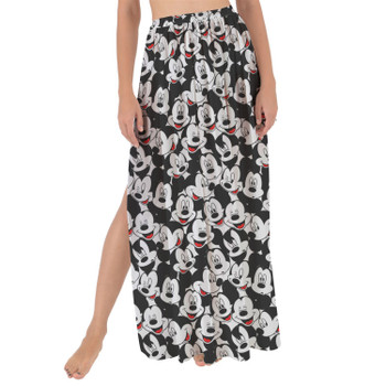 Maxi Sarong Skirt - Many Faces of Mickey Mouse