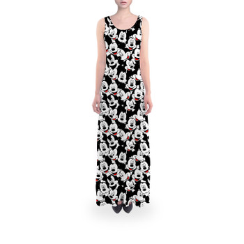 Flared Maxi Dress - Many Faces of Mickey Mouse