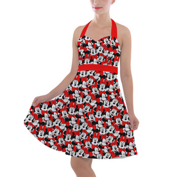 Halter Vintage Style Dress - Many Faces of Minnie Mouse