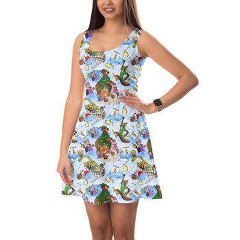 Sleeveless Flared Dress - Robin Hood