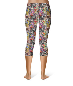 Sport Capri Leggings - Mulan Sketched