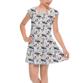 Girls Cap Sleeve Pleated Dress - Disney Wish Cruise