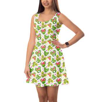 Sleeveless Flared Dress - Mickey & Minnie Topiaries