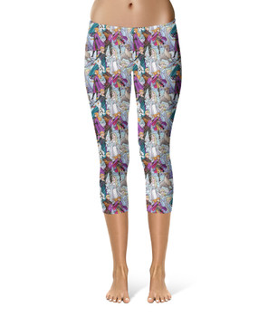 Sport Capri Leggings - Frozen Sketched