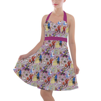 Halter Vintage Style Dress - Beauty And The Beast Sketched