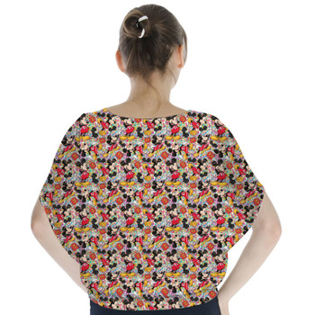 Batwing Chiffon Top - Mickey Mouse Sketched