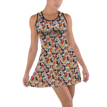 Cotton Racerback Dress - Mickey Mouse Sketched