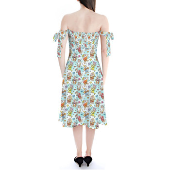 Strapless Bardot Midi Dress - Seven Dwarfs Sketched