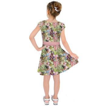 Girls Short Sleeve Skater Dress - Princess & The Frog Sketched