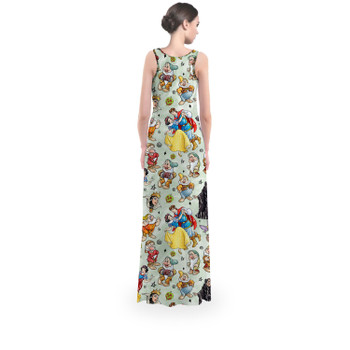 Flared Maxi Dress - Snow White And The Seven Dwarfs Sketched