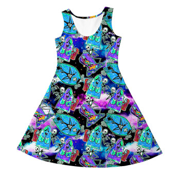 Girls Sleeveless Dress - Jack & Sally Sketched