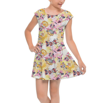 Girls Cap Sleeve Pleated Dress - Minnie's Halloween Fun