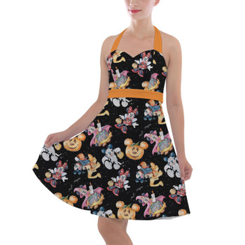 Halter Vintage Style Dress - Mickey & Minnie's Halloween Costumes