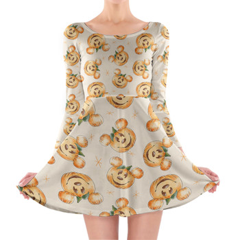 Longsleeve Skater Dress - Happy Mouse Pumpkins