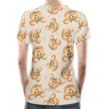 Women's Cotton Blend T-Shirt - Happy Mouse Pumpkins