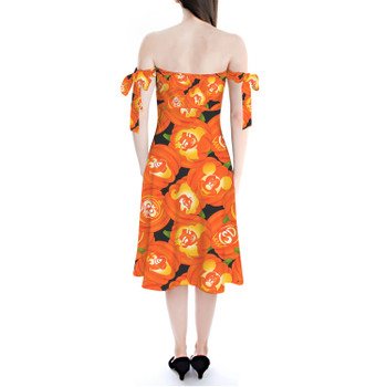 Strapless Bardot Midi Dress - Disney Carved Pumpkins