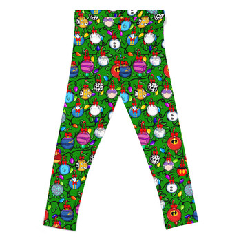 Girls' Leggings - Disney Christmas Baubles on Green