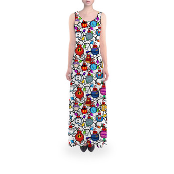 Flared Maxi Dress - Disney Christmas Baubles on White