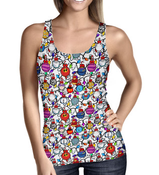 Women's Tank Top - Disney Christmas Baubles on White