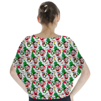 Batwing Chiffon Top - Santa Minnie Mouse