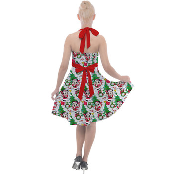 Halter Vintage Style Dress - Santa Minnie Mouse