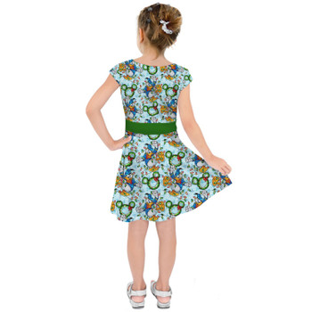 Girls Short Sleeve Skater Dress - Donald Duck & the Christmas Lights