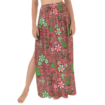 Maxi Sarong Skirt - Christmas Sketched Mouse Ears