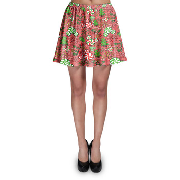 Skater Skirt - Christmas Sketched Mouse Ears