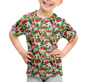 Youth Cotton Blend T-Shirt - Mickey & Friends Santa Hats