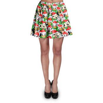 Skater Skirt - Mickey & Friends Santa Hats