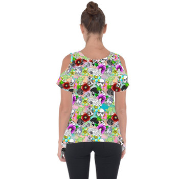 Cold Shoulder Tunic Top - Sketched Floral Star Wars