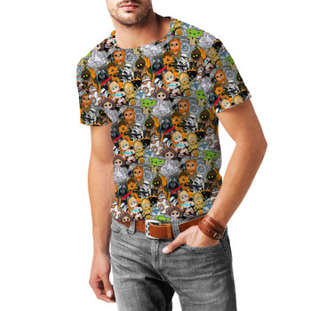 Men's Cotton Blend T-Shirt - Sketched Cute Star Wars Characters