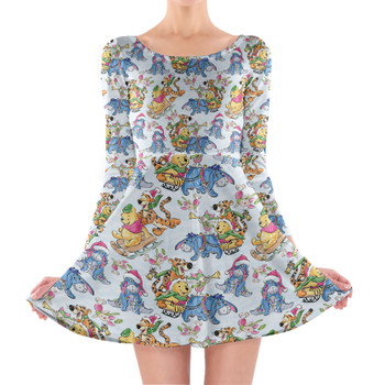 Longsleeve Skater Dress - A Pooh Bear Christmas