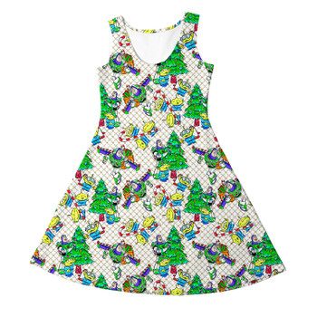 Girls Sleeveless Dress - A Buzz & Aliens Christmas