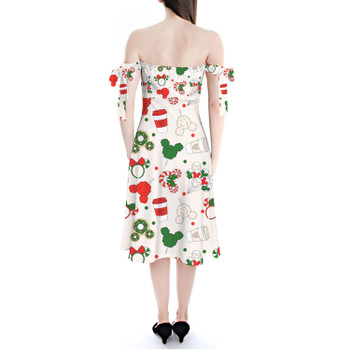 Strapless Bardot Midi Dress - Christmas Snacks 'n Ears