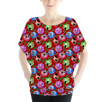 Batwing Chiffon Top - Funny Mouse Ornament Reflections
